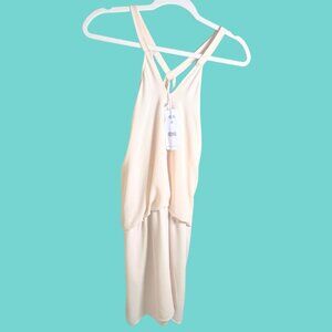 NWT Naked Zebra Off-White Halter Mini Dress